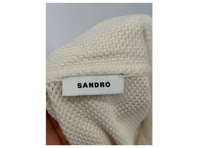 Polo Sandro creme com botões Preto - vista 3