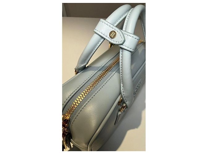 Miu Miu Borsa Bauletto Arcadie in pelle Blu chiaro - vista 5