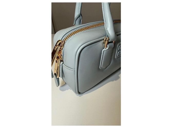 Miu Miu Borsa Bauletto Arcadie in pelle Blu chiaro - vista 8