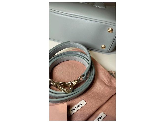 Miu Miu Borsa Bauletto Arcadie in pelle Blu chiaro - vista 9