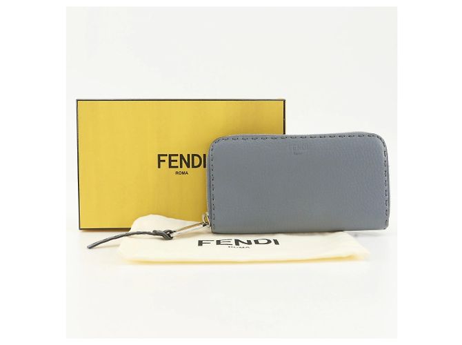 Selleria Fendi Light Blue Leather Long Wallet - view 19
