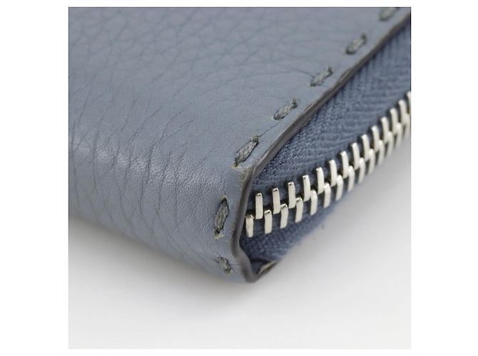 Selleria Fendi Light Blue Leather Long Wallet - view 4