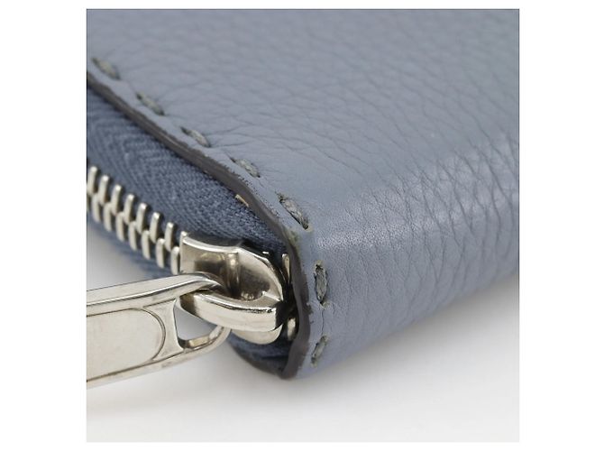 Selleria Fendi Light Blue Leather Long Wallet - view 5