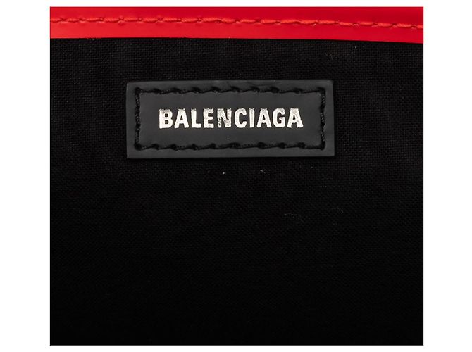 Everyday Balenciaga Navy Cabas Tragetasche mit Blumenmotiv Rot - Ansicht 5