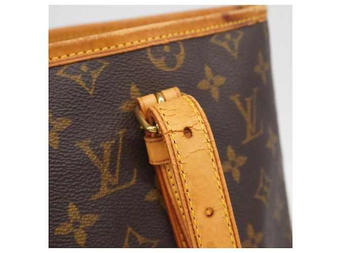 Borsa Tote Louis Vuitton Monogram Bucket GM Marrone - vista 13
