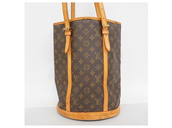 Borsa Tote Louis Vuitton Monogram Bucket GM Marrone - vista 15