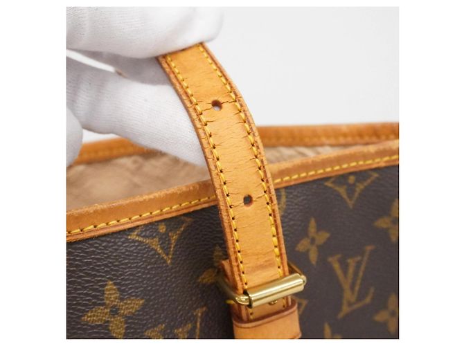Borsa Tote Louis Vuitton Monogram Bucket GM Marrone - vista 9