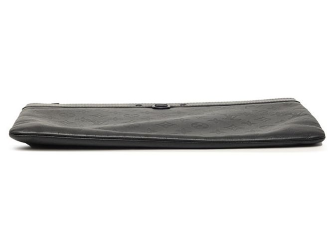 Pochette Louis Vuitton Monogram Shadow Discovery Clutch Bag Nero - vista 3