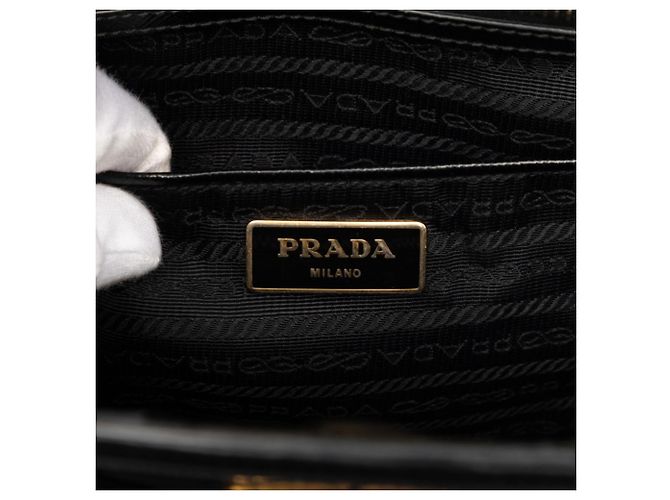 Borsa a mano Prada Saffiano Triangle Logo Plate Nero - vista 6