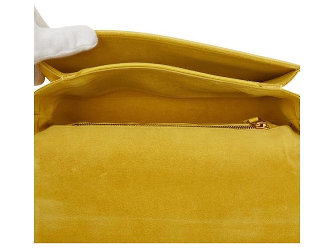 Borsa a tracolla Saint Laurent Y-line in pelle gialla Giallo - vista 11