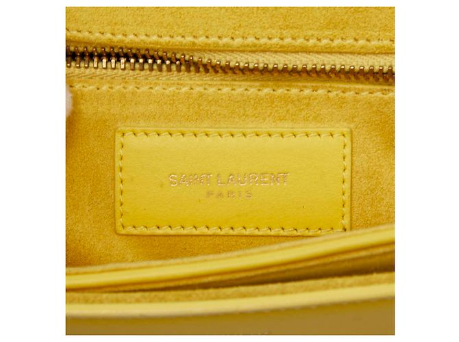 Borsa a tracolla Saint Laurent Y-line in pelle gialla Giallo - vista 12