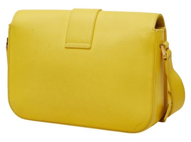Borsa a tracolla Saint Laurent Y-line in pelle gialla Giallo - vista 2