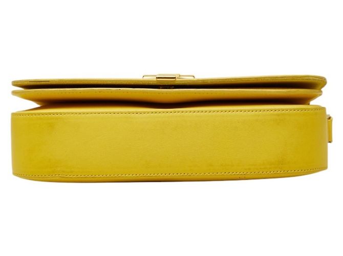 Borsa a tracolla Saint Laurent Y-line in pelle gialla Giallo - vista 3