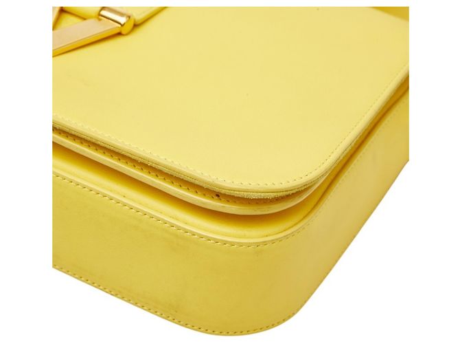 Borsa a tracolla Saint Laurent Y-line in pelle gialla Giallo - vista 4