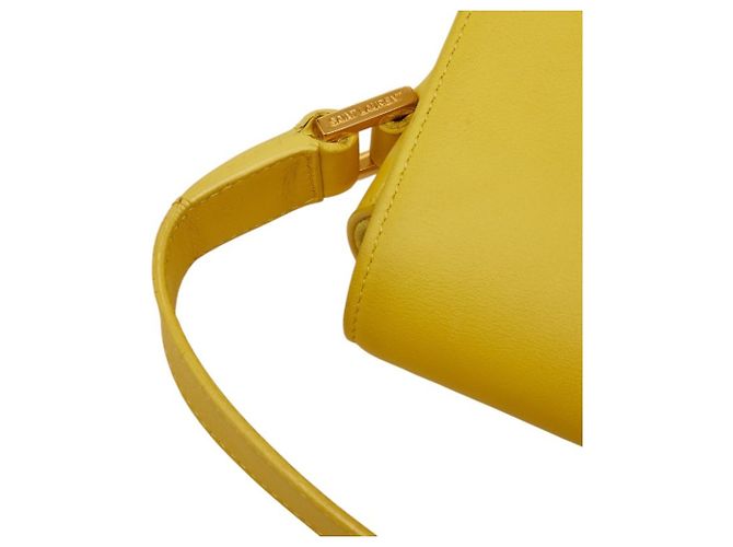 Borsa a tracolla Saint Laurent Y-line in pelle gialla Giallo - vista 9