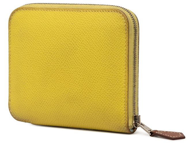 Hermès Cartera compacta de seda Azap Hermes en amarillo - vista 2