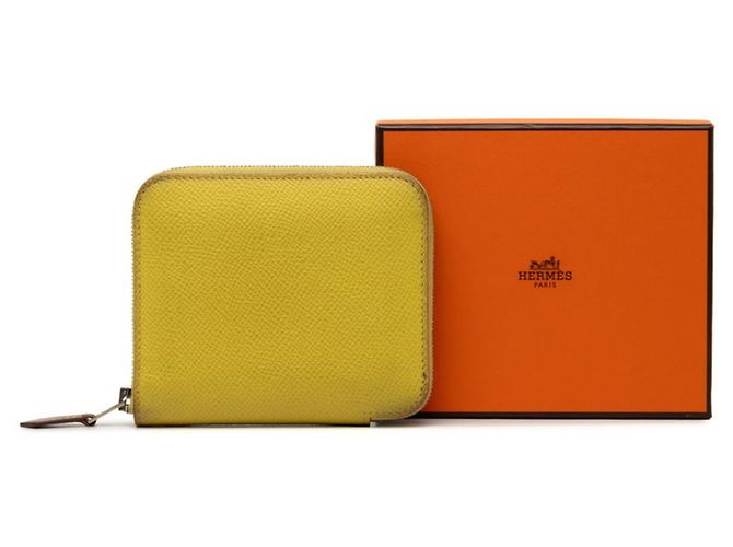 Hermès Cartera compacta de seda Azap Hermes en amarillo - vista 7