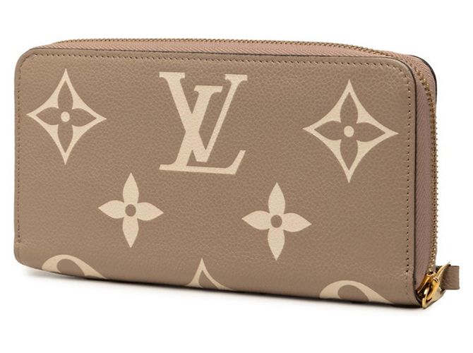 Louis Vuitton Monogram Empreinte Bicolor Zippy Wallet Beige Grau Roh - Ansicht 2