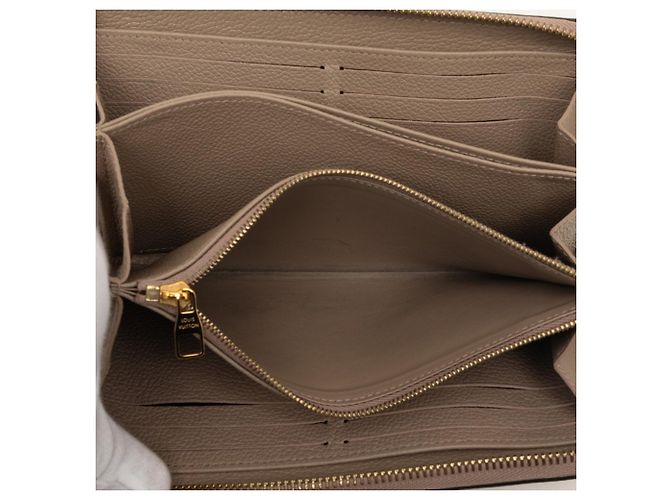 Louis Vuitton Monogram Empreinte Bicolor Zippy Wallet Beige Grau Roh - Ansicht 4