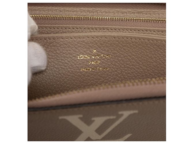 Louis Vuitton Monogram Empreinte Bicolor Zippy Wallet Beige Grau Roh - Ansicht 6