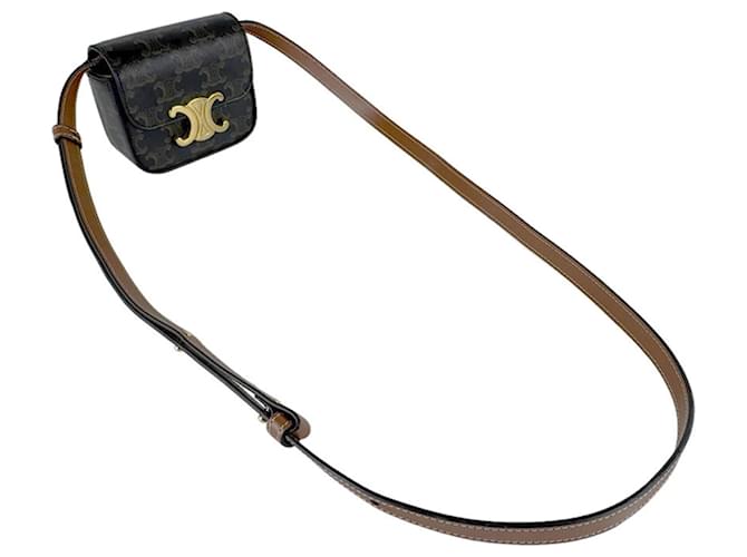 Céline Borsa a Spalla Celine Triomphe Mini Claude Marrone - vista 10
