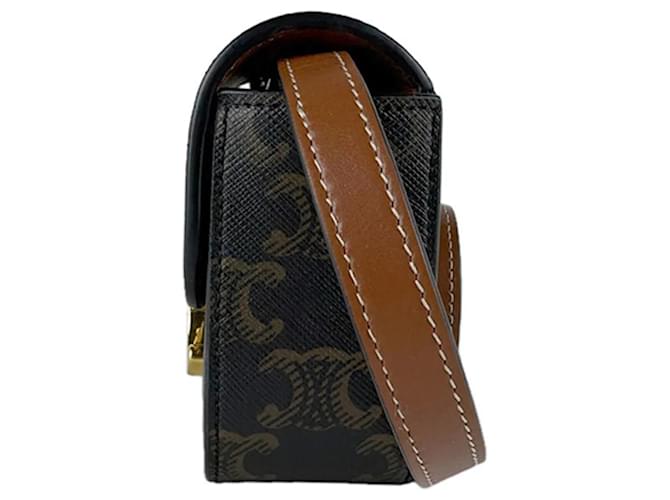 Céline Borsa a Spalla Celine Triomphe Mini Claude Marrone - vista 2