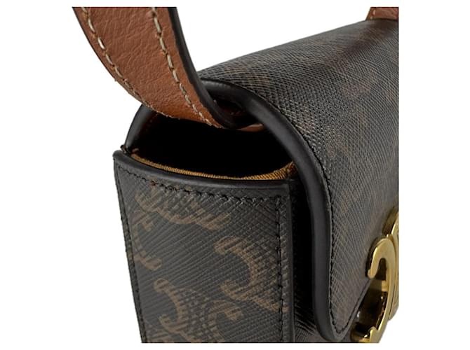 Céline Borsa a Spalla Celine Triomphe Mini Claude Marrone - vista 6
