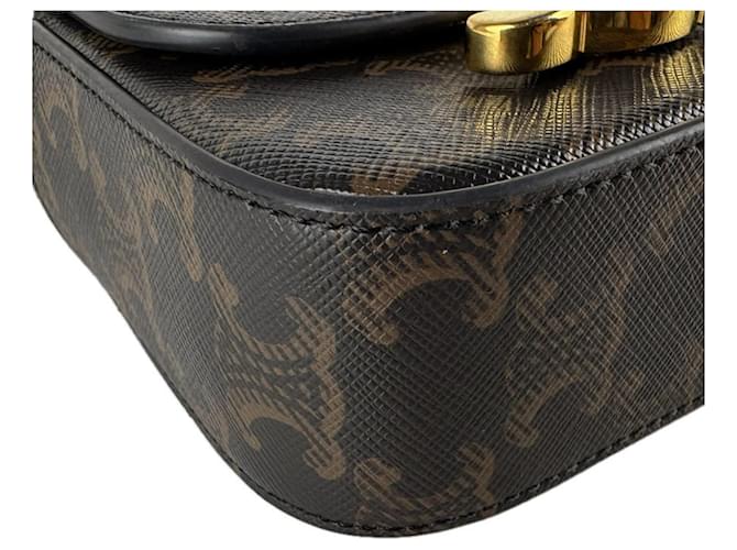 Céline Borsa a Spalla Celine Triomphe Mini Claude Marrone - vista 8