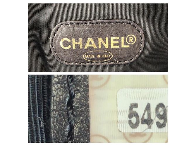 Borsa Tote Chanel Vintage Coco Mark in marmo con catena Nero - vista 4