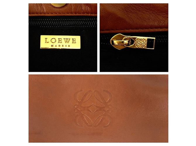 Borsa Tote Loewe in pelle marrone - vista 4