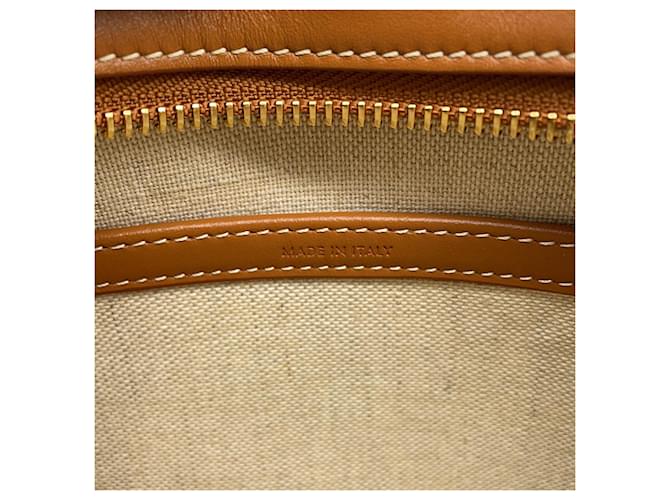 Céline Borsa a Spalla Celine Triomphe Canvas Leather Marrone Bianco Rosso - vista 14