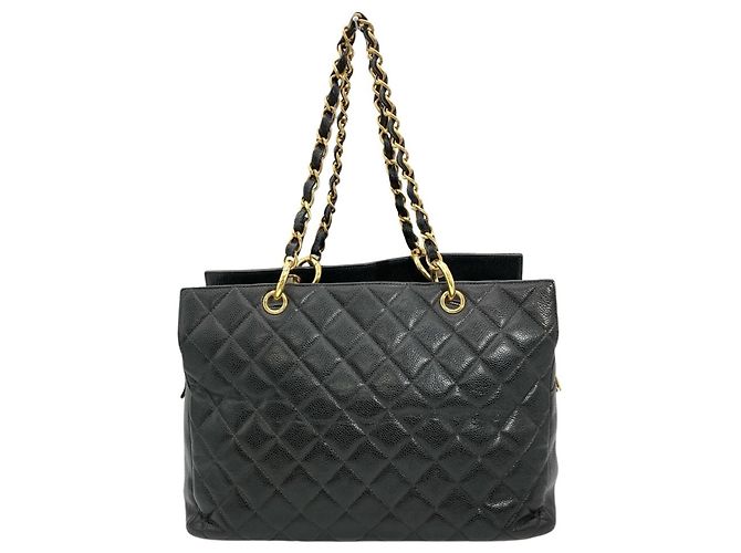 Borsa a Spalla Chanel Matelassé Caviar Skin Chain Nero - vista 2