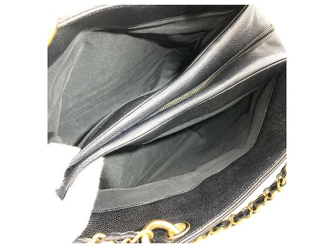 Borsa a Spalla Chanel Matelassé Caviar Skin Chain Nero - vista 7