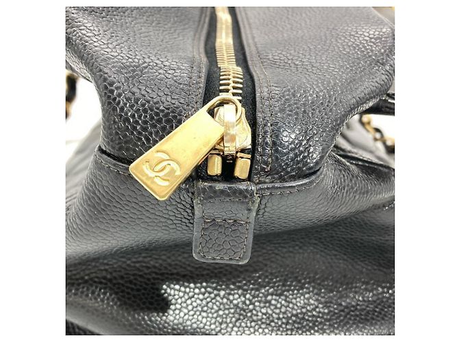 Borsa a Spalla Chanel Matelassé Caviar Skin Chain Nero - vista 8
