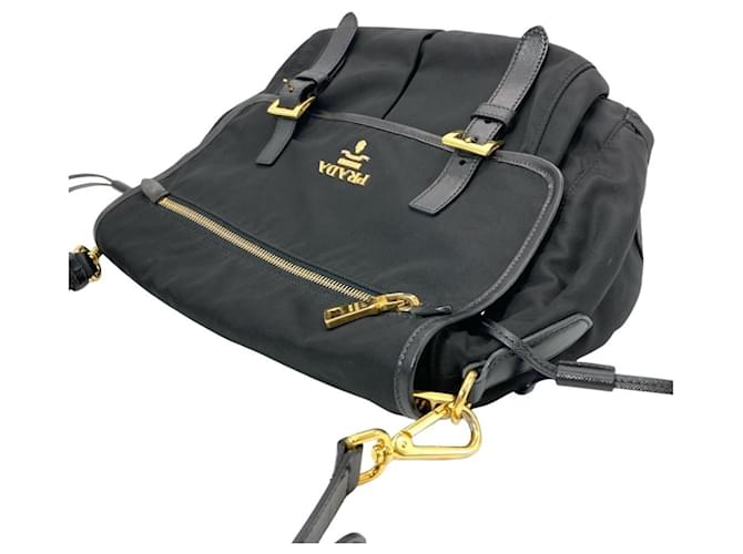 Borsa a tracolla in nylon e pelle Prada nera Nero - vista 3
