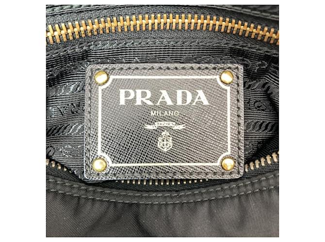 Borsa a tracolla in nylon e pelle Prada nera Nero - vista 9