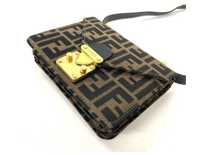 Borsa a tracolla mini Fendi Zucca Marrone - vista 2