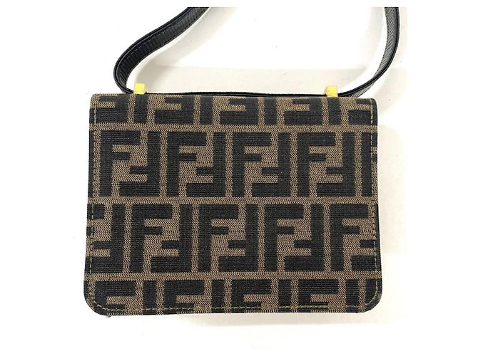 Borsa a tracolla mini Fendi Zucca Marrone - vista 3