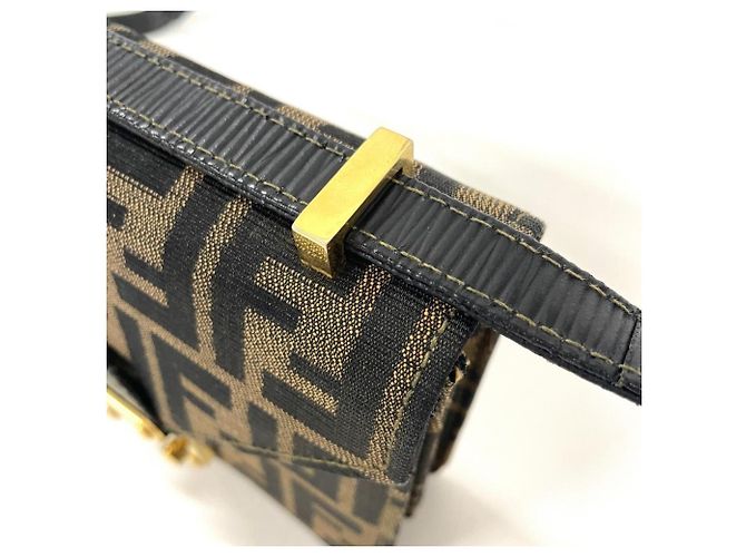 Borsa a tracolla mini Fendi Zucca Marrone - vista 4
