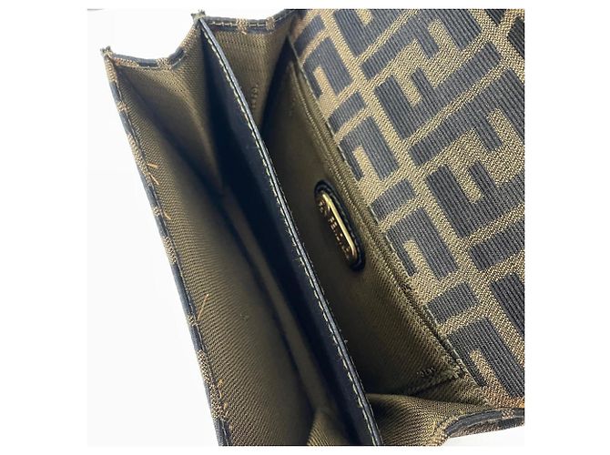 Borsa a tracolla mini Fendi Zucca Marrone - vista 7