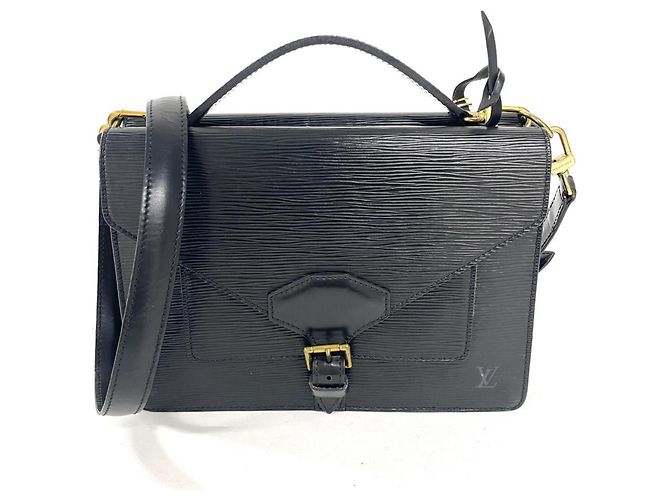 Borsa a mano in pelle Epi Louis Vuitton Nero - vista 3