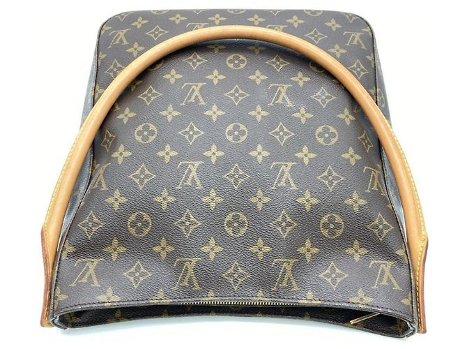 Borsa a Spalla Louis Vuitton Looping GM Marrone - vista 3