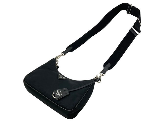 Borsa a tracolla Prada Re-Edition 2005 Re-Nylon Nero - vista 4