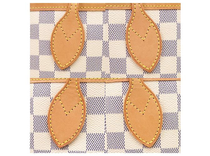 Borsa Tote Louis Vuitton Neverfull PM Damier Azur Bianco - vista 8