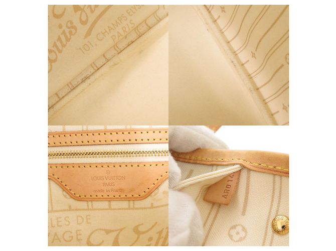 Borsa Tote Louis Vuitton Neverfull PM Damier Azur Bianco - vista 9