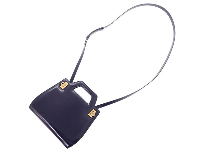 Borsa Salvatore Ferragamo Wanda Mini 2WAY Gancini Blu - vista 8