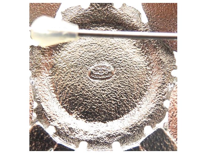 Chanel Coco Mark Brosche Schwarz Silber Weiß - Ansicht 4