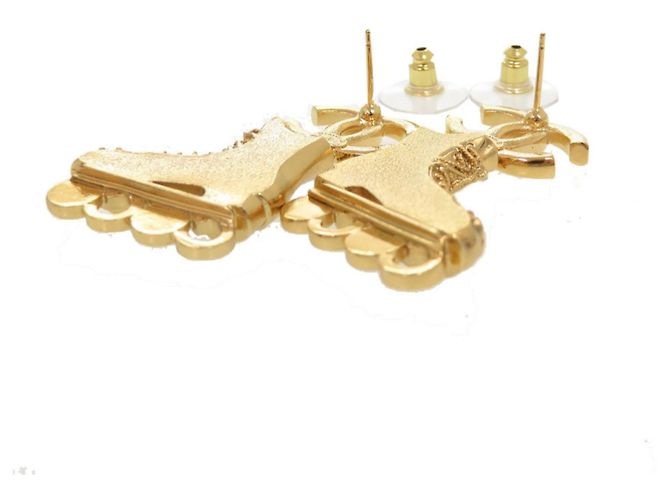 Orecchini pattini Chanel Coco Mark Gold D'oro - vista 5