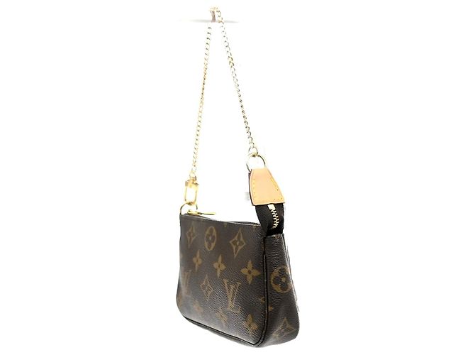 Louis Vuitton Mini pochette accessori Canvas Mini Marrone - vista 3