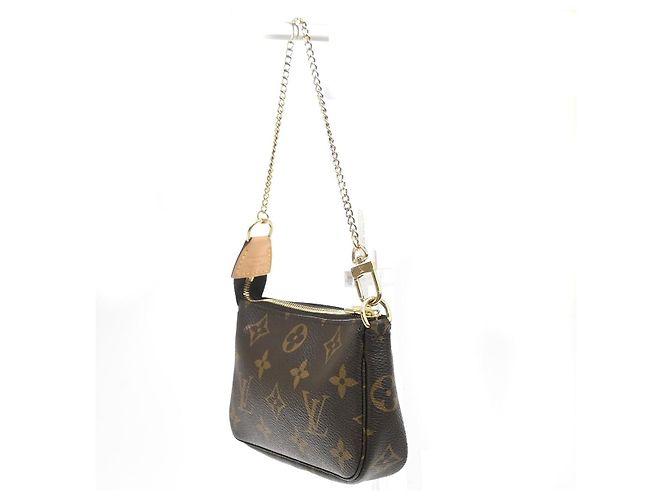 Louis Vuitton Mini pochette accessori Canvas Mini Marrone - vista 4